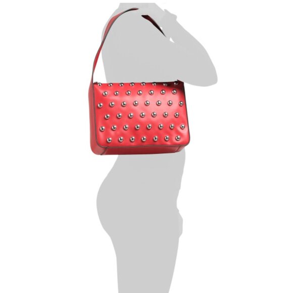 BCBGENERATION Novel Studded Shoulder Hobo HandBag Fx. Leather Black - Picture 2 of 12